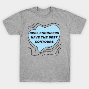 Civil Engineer Blue Contours T-Shirt